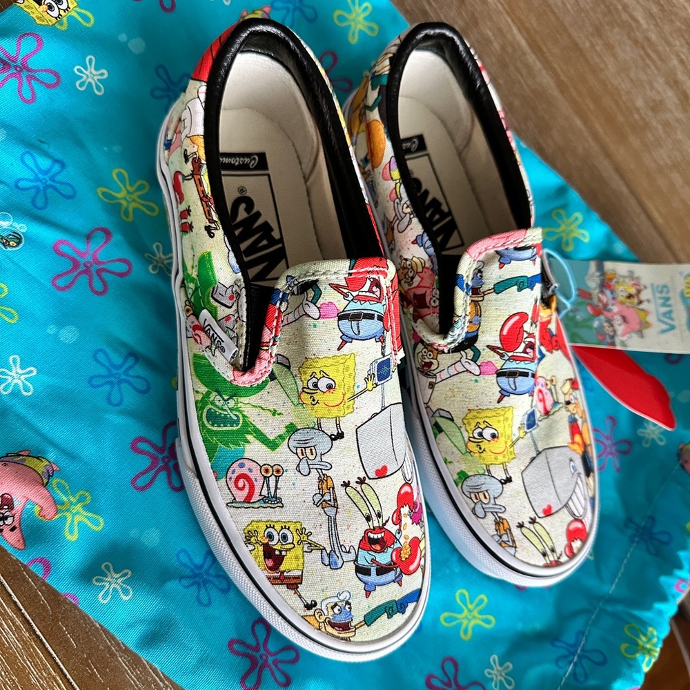 Custom Vans x SpongeBob slip ons